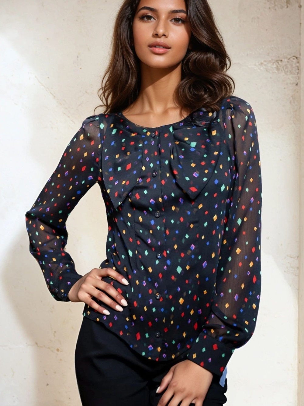 Eva Franco Sonora Blouse in Yester Print – Size 4